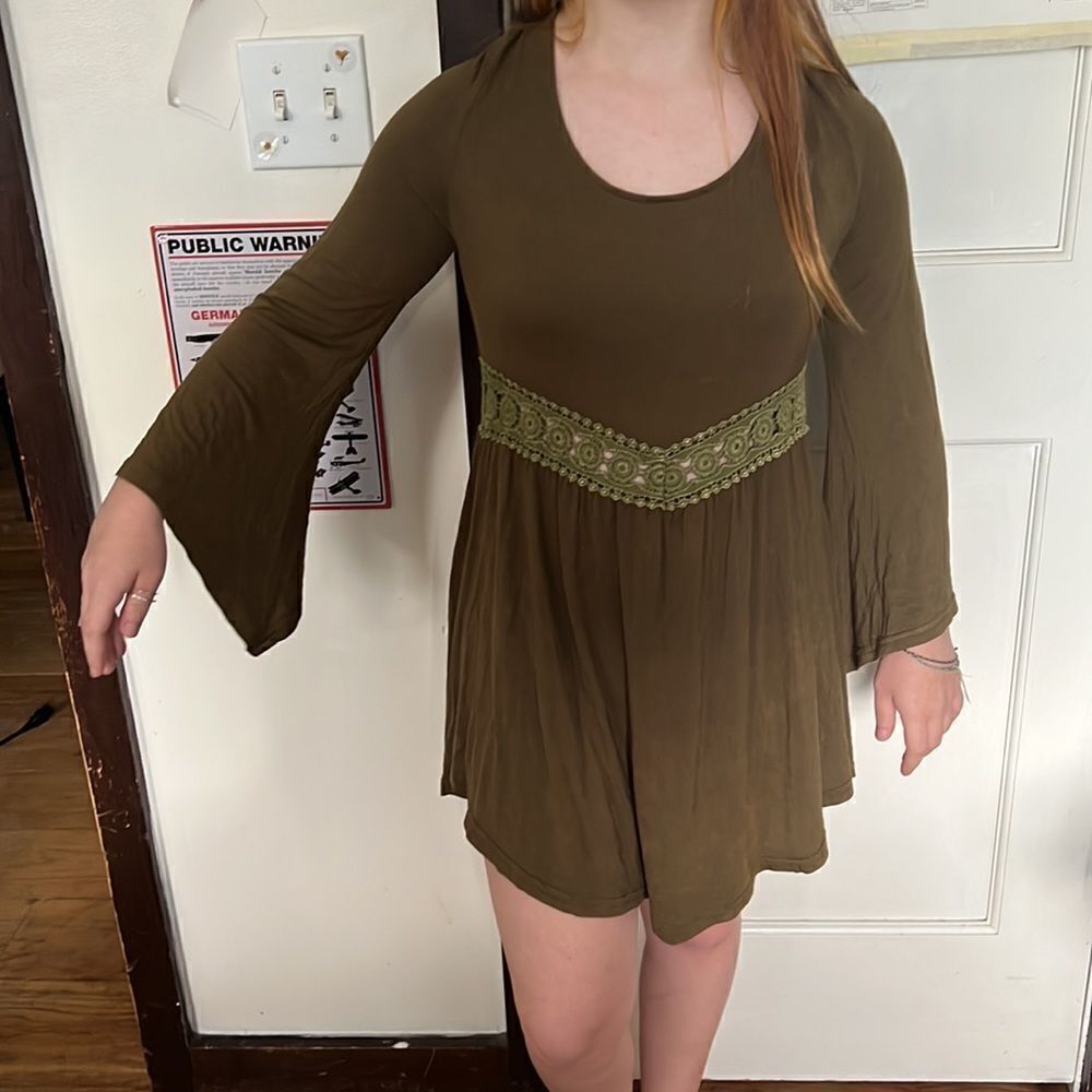 POL Olive Green Mini Dress